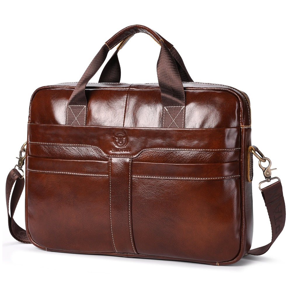 Briefcase　BULLCAPTAIN　Leather　Laptop　15.6　Inch　Bags