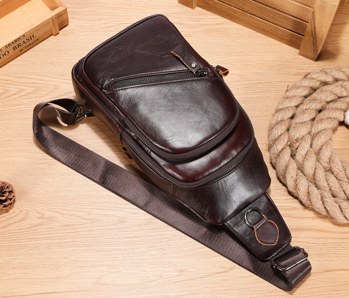 bullcaptain leather sling bag