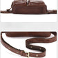 BULLCAPTAIN Leather Men Fanny Pack Adjustable Crossbody Sling Chest Bag