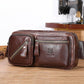 BULLCAPTAIN Leather Men Fanny Pack Adjustable Crossbody Sling Chest Bag