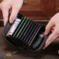 BULLCAPTAIN Genuine Leather Accordion Card Holder Men Zipper Wallet