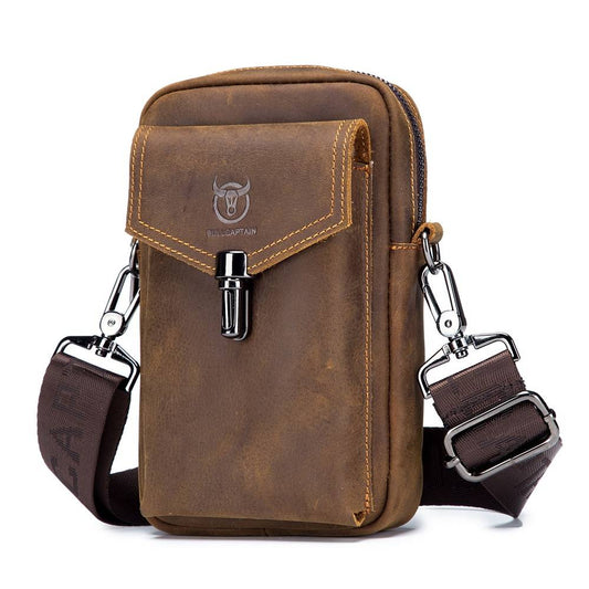 Genuine Leather Men's Chest Bag Waist Bag Messenger Bag Shoulder Bag Casual  Cow Leather Trendy Men's Bag Designer Bag