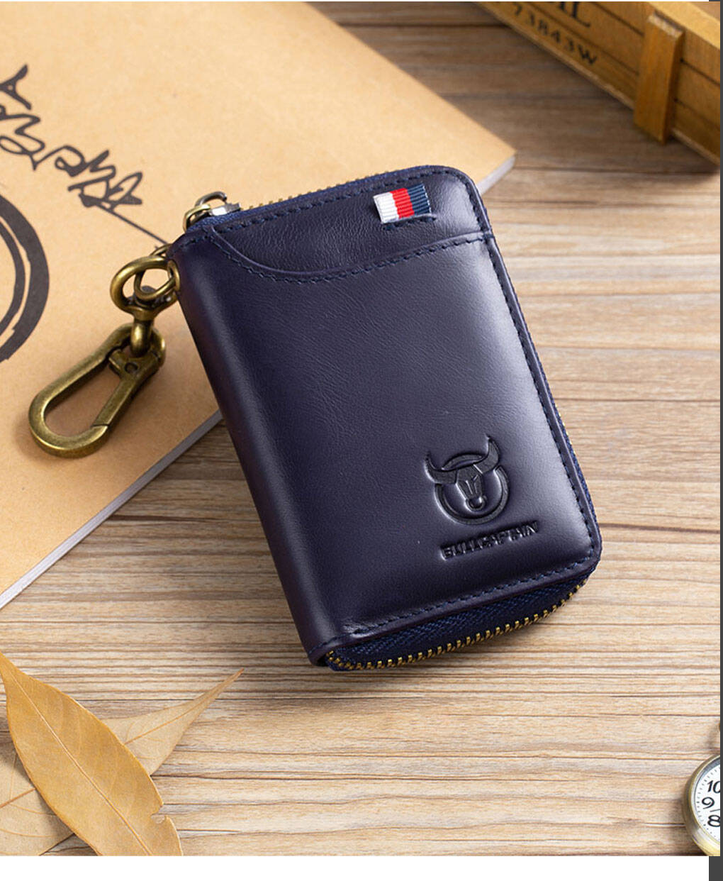 Penekin Keychain Wallet with ID Window, RFID Blocking Credit Card Holder  Leather Small Wallets for Women & Men(Black)