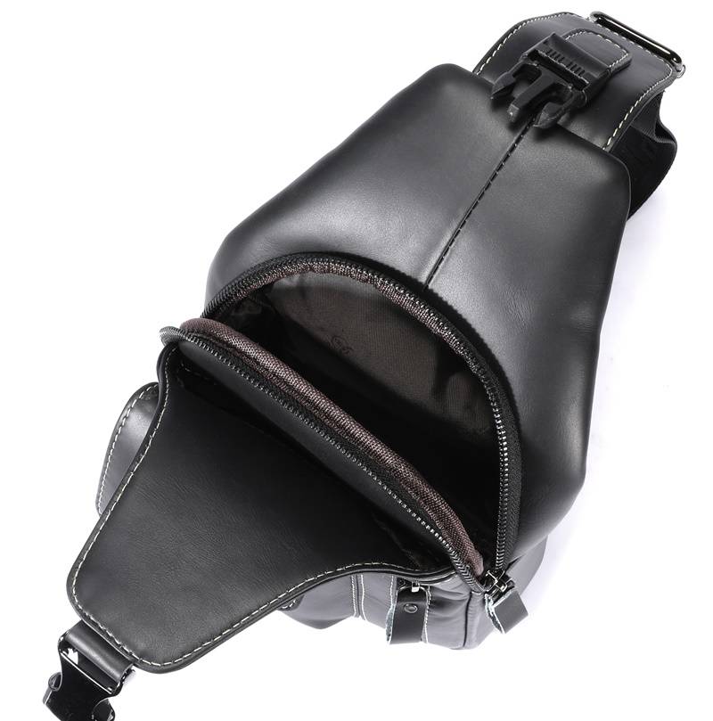 BULLCAPTAIN Crossbody Bag Leather Chest Bag for Men Sling Backpack