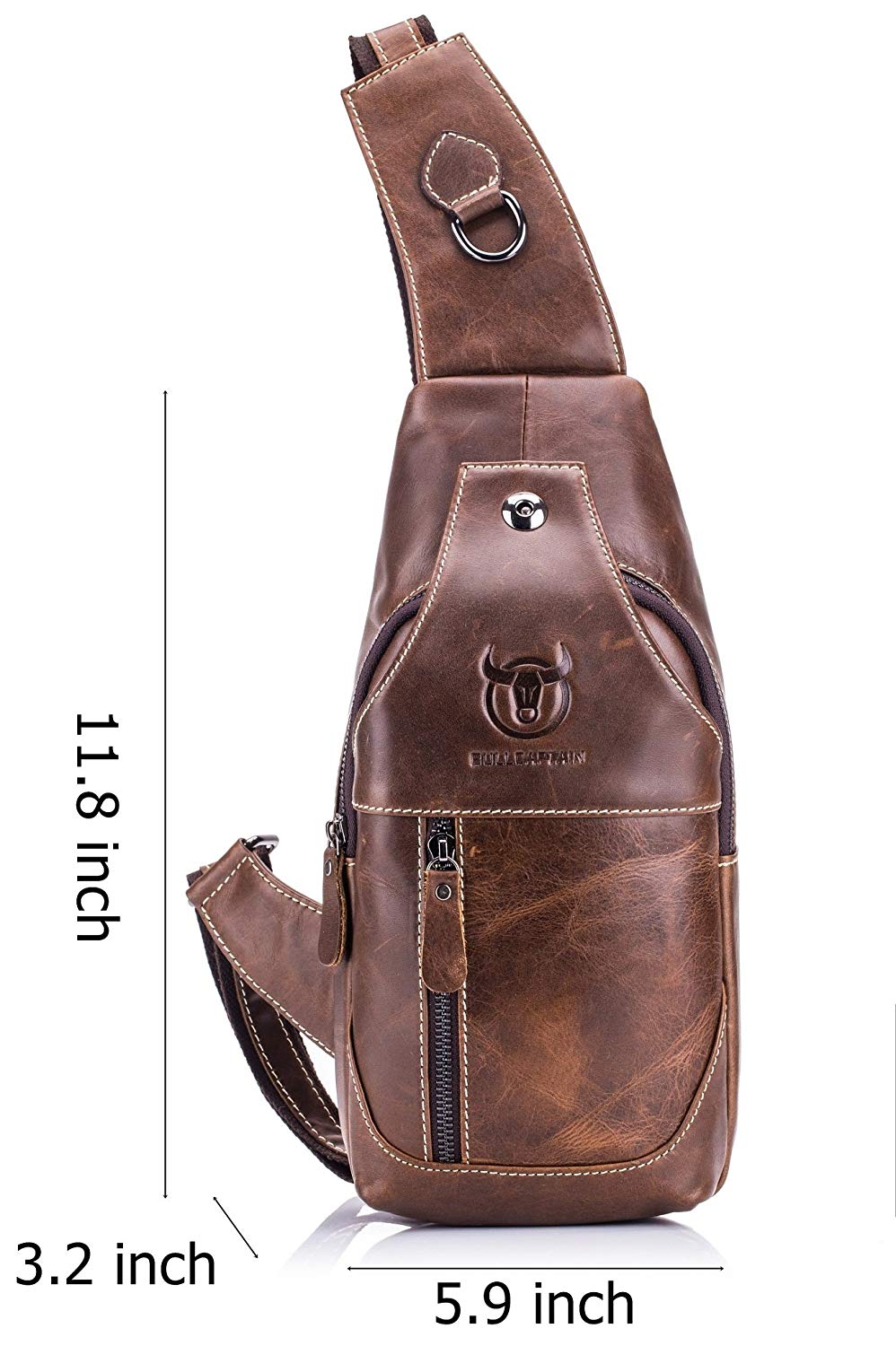 Bullcaptain genuine clearance leather shoulder bag